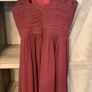 Maroon bridesmaids dress